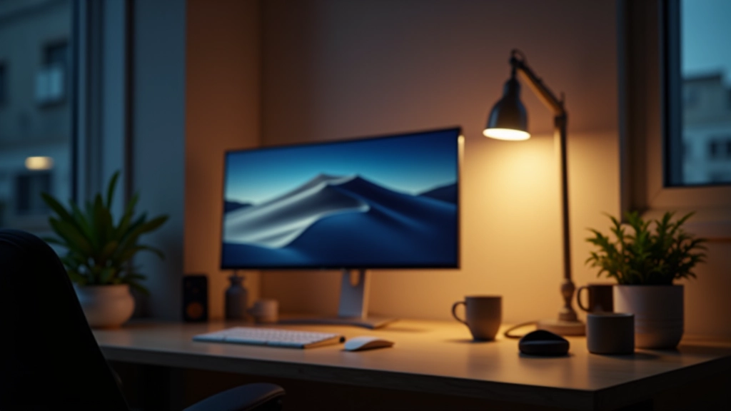 Lámpara de escritorio LED moderna iluminando área de trabajo sin reflejos en pantalla